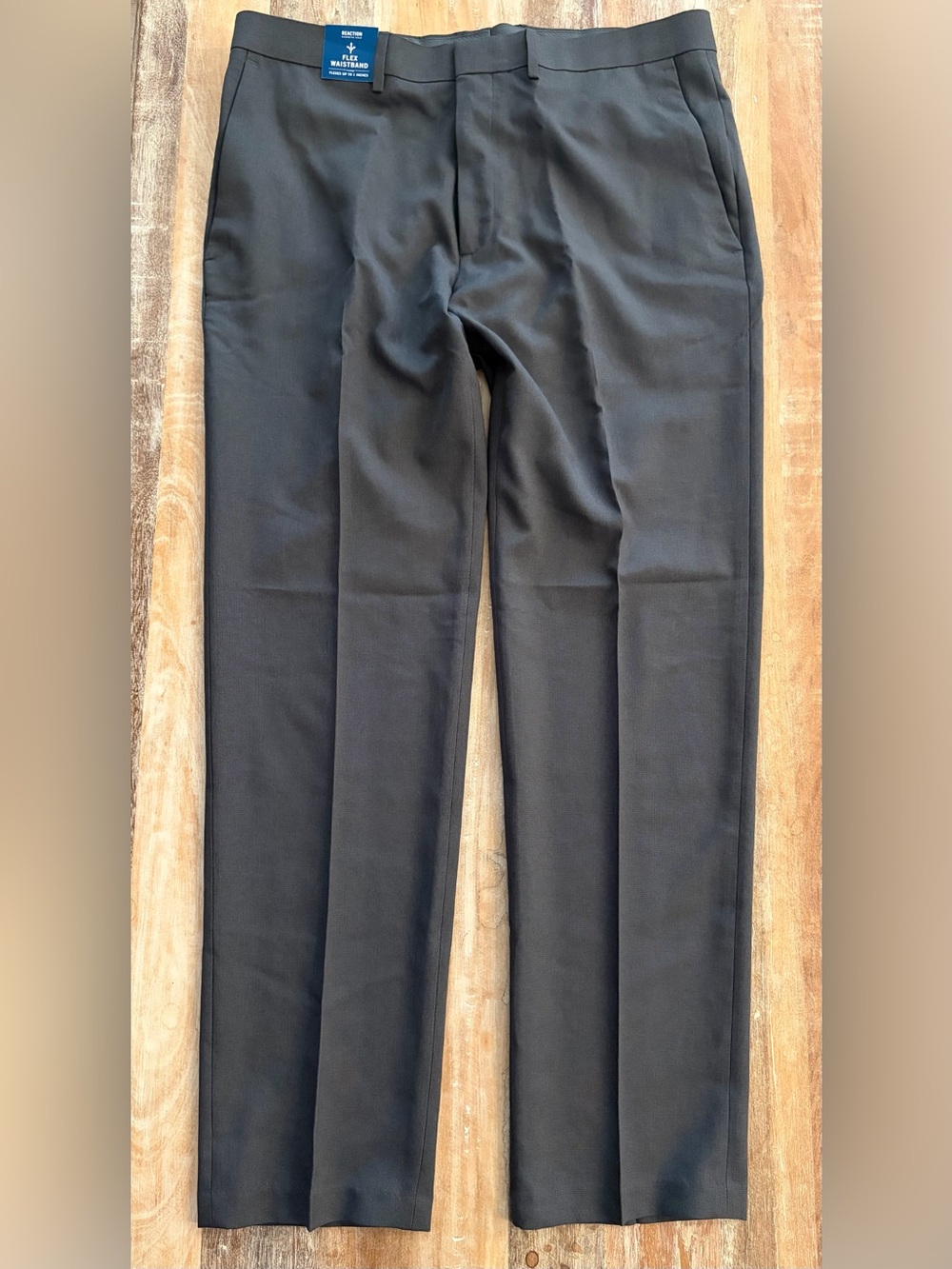 Kenneth Cole Reaction Modern Fit Dress Pants 36X32 Charcoal Stretch Trousers NWT - Picture 2 of 13